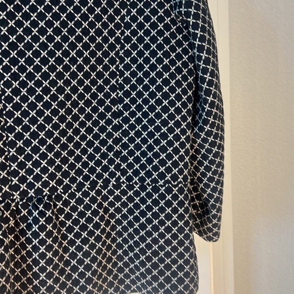 Chico cotton wool navy blazer size 2 black and white diamond design workwear - Picture 11 of 15